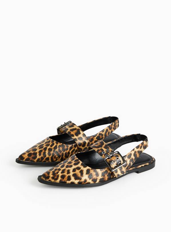 Leopard Print Pointed Ballerina Shoes 3